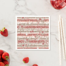 Dusty Rose Vintage Floral Baby Girl Paper