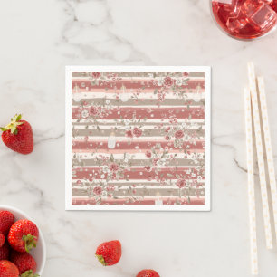Dusty Rose Vintage Floral Baby Girl Paper  Napkin