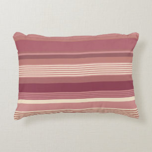 Dusty Rose Warm Muted Pinks Bold Stripes Decorative Cushion