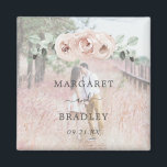 Dusty Rose Watercolor Floral Elegant Wedding Magnet<br><div class="desc">Modern and elegant design.</div>