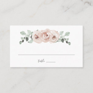 Dusty Rose Watercolor Floral Elegant Wedding Place Card