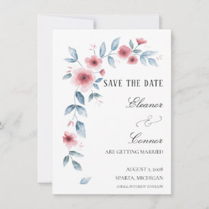 Dusty Rose Watercolor Floral Save the Date