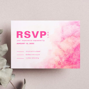 Dusty Rose Watercolor Typography Blush Pink RSVP Card