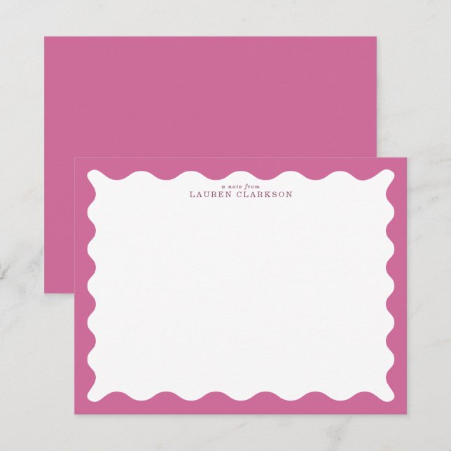 Dusty Rose Wavy Frame Note Card (Front/Back)