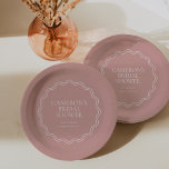 Dusty Rose | Wavy Scallop Border Bridal Shower Paper Plate<br><div class="desc">Perfect for spring or summer garden bridal showers,  this elegant design features a wavy scallop border on a dusty rose background. Personalise these bridal shower plates with your event name,  the date,  and year.</div>