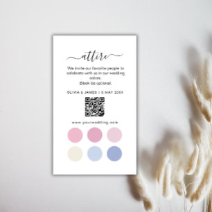 Dusty Rose Wedding Attire Dress Code Card