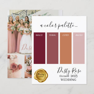Dusty Rose Wedding colours Palette Card 2023