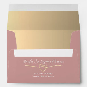 Dusty Rose Wedding Envelope with Return Address