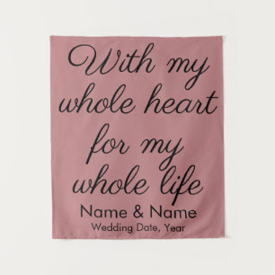 Dusty Rose Wedding for Reception Photo Booth Prop Tapestry