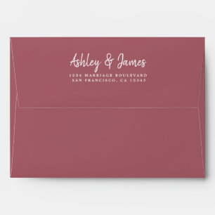 Dusty Rose Wedding Return Address Envelope