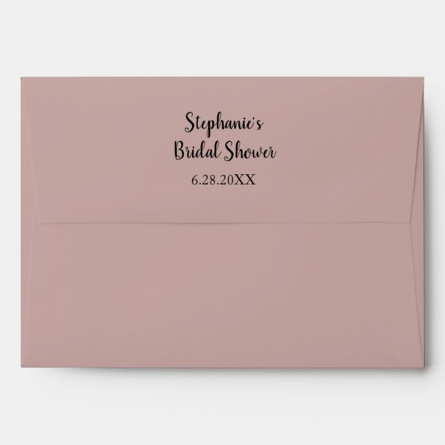 Dusty Rose Weddings Pink Custom Bridal Shower Envelope (Back (Top Flap))