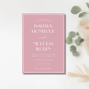 Dusty Rose Whimsical Modern Elegant Quiet Wedding Invitation