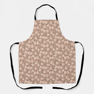 Dusty Rose White Modern Farmhouse Daisy Pattern Apron