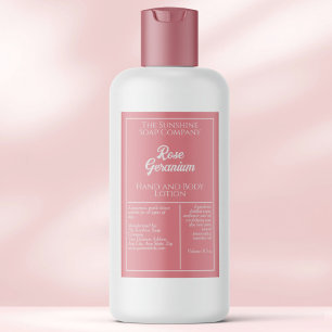 Dusty rose white waterproof cosmetics bottle label