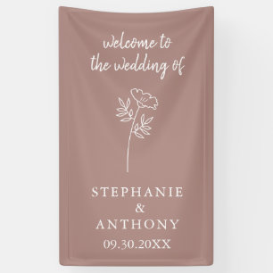 Dusty Rose Wildflower Wedding Banner