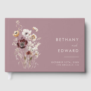 Dusty Rose Wildflower Wedding Guestbook