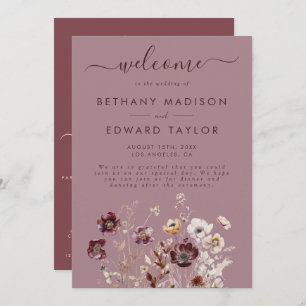 Dusty Rose Wildflower Wedding Programme