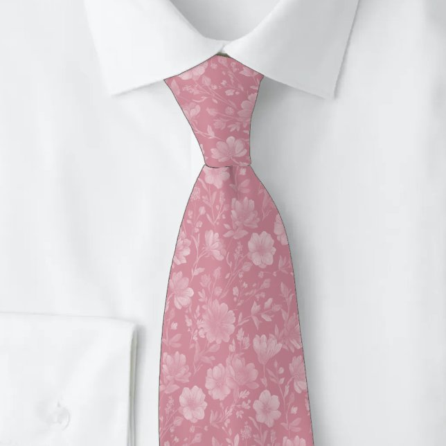 Dusty Rose Wildflowers Tie (Creator Uploaded)