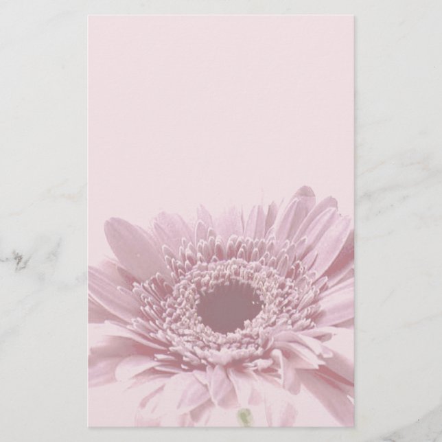 Dusty Rose with Flower Stationery (Front)