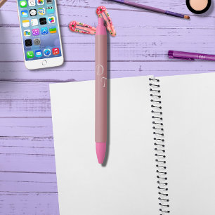 Dusty Rose - your monograms Black Ink Pen