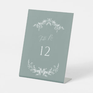 Dusty Sage Cottage Table Number Pedestal Sign