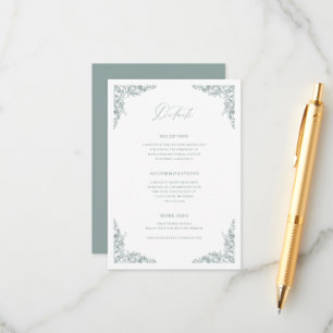 Dusty Sage Details Enclosure Card Wedding Info