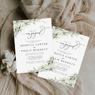 Dusty Sage green Engagement Party Invitation