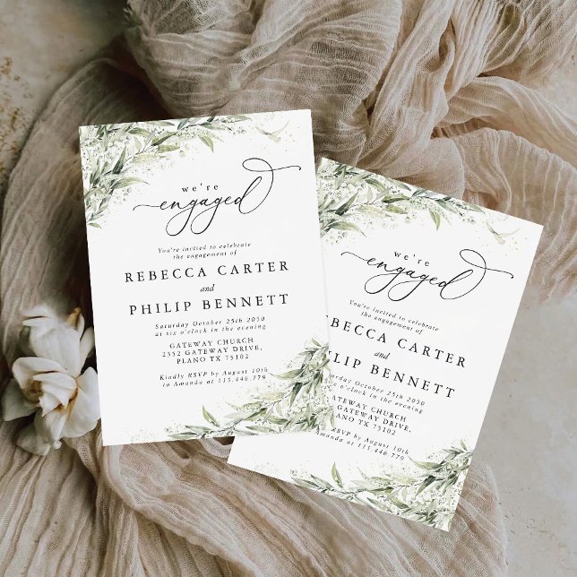 Dusty Sage green Engagement Party Invitation (Creator Uploaded)