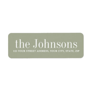 Dusty sage green family name return address