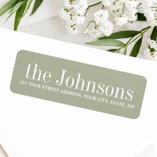 Dusty sage green family name return address