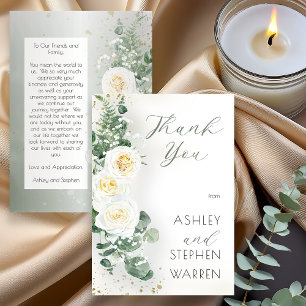 Dusty Sage Green Floral Wedding Thank You Card