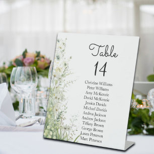 Dusty Sage Green Flowers Wedding 12 Guests per Pedestal Sign