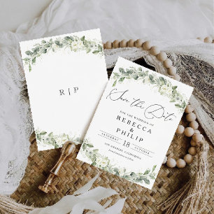 Dusty Sage Green Save The Date Card