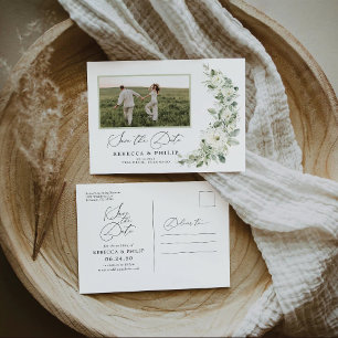 Dusty Sage Green Save The Date Postcard