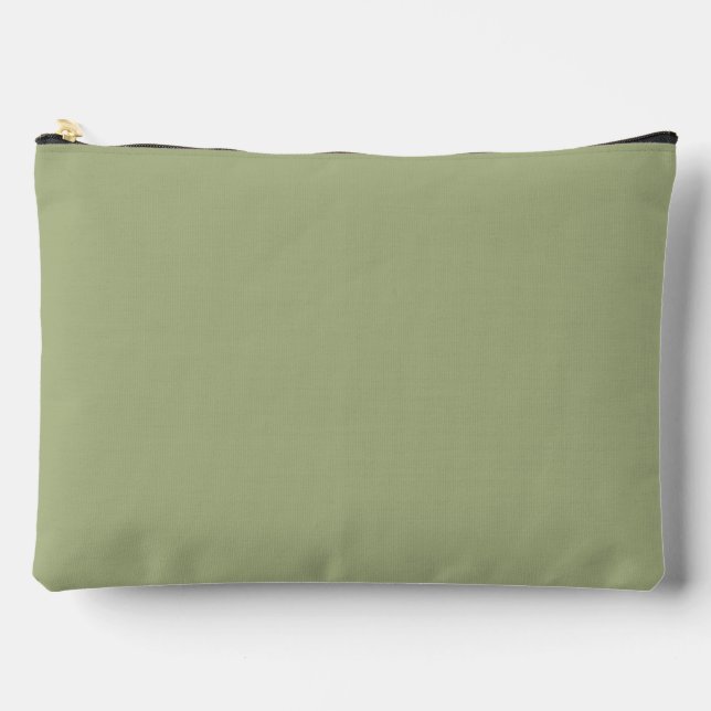 Dusty Sage Green Solid Colour Accessory Pouch (Front)