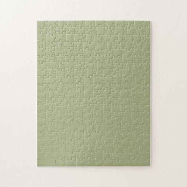 Dusty Sage Green Solid Colour Jigsaw Puzzle (Vertical)