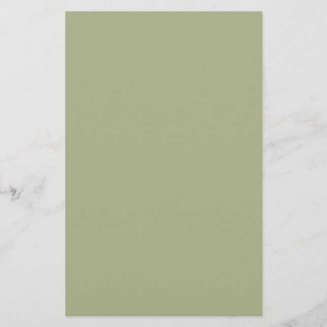 Dusty Sage Green Solid Colour Stationery (Front)