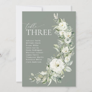 Dusty Sage Green Table Seating Chart Card