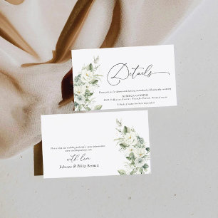 Dusty Sage Green Wedding Details Card