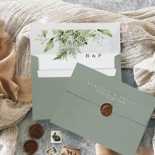 Dusty Sage Green Wedding Envelope