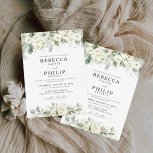 Dusty Sage Green Wedding Invitation