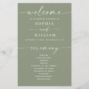 Dusty Sage Green Wedding   Nature Inspired Program