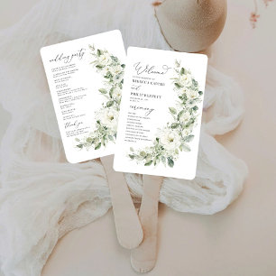 Dusty Sage Green Wedding Program Hand Fan