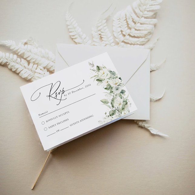 Dusty Sage Green Wedding RSVP Card (Creator Uploaded)
