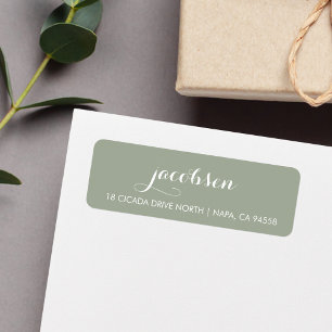 Dusty Sage Green & White Elegant Calligraphy