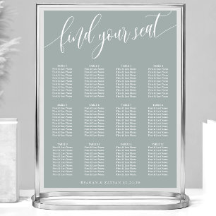 Dusty Sage Simple Wedding Seating Chart