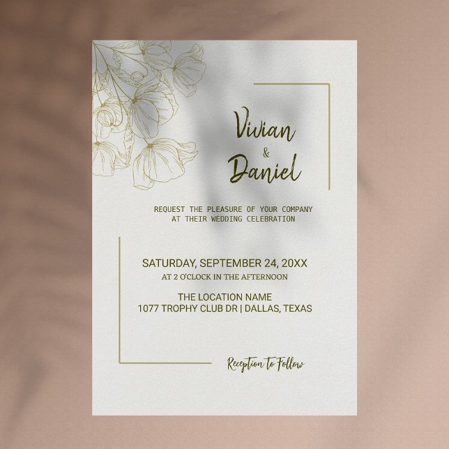 Dusty Simple Elegance Botanical Wedding Invitation (Creator Uploaded)