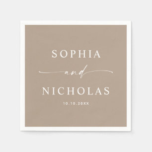 Dusty Taupe Wedding Minimalist Warm Neutral Napkin