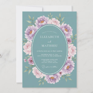Dusty Teal Alluring Spring Wedding Invitation