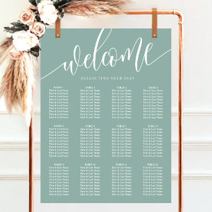 Dusty Teal Minimalist Wedding Seating Chart